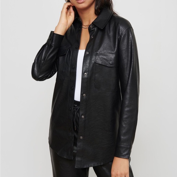 Dynamite faux leather oversized shirt - Picture 1 of 6